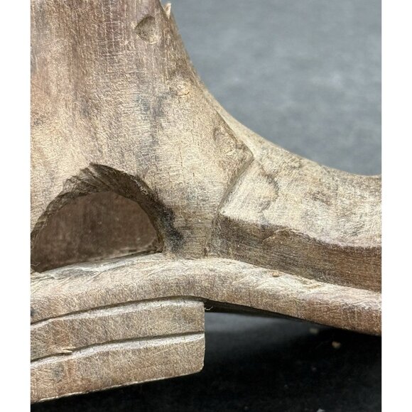 Vintage Hand Carved Wooden Shoe W/Mouse On Toe Primitive Folk Art Solid - Picture 5 of 11